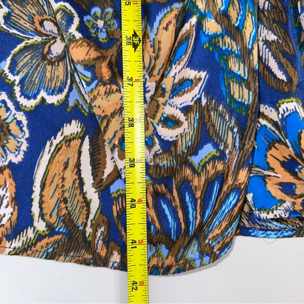 Anthropologie Drew Midi Wrap Dress Sz L Floral Collared Bohemian Resort Office - Picture 13 of 15